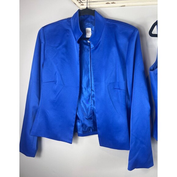 Z Studio 2 pc Formal Jacket & Sleeveless Top Blue Bead Accent Size 18 - Picture 3 of 12